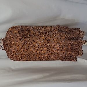 NWOT KARL LAGERFELD PARIS Leopard Printed Mock Neck Long Sleeve Dress